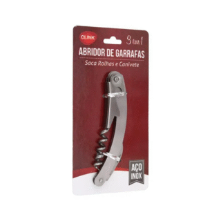 ABRIDOR DE GARRAFA 3X1 INOX CLINK